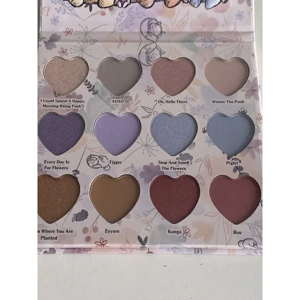 Disney Winnie The Pooh Heart Shaped Eyeshadow Palette With Mirror 12 Colors NEW - Picture 6 of 15